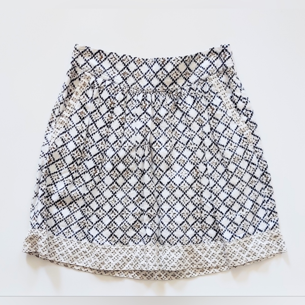 Ann Taylor Loft Petites A Line Skirt Size 4P Blue White Pockets